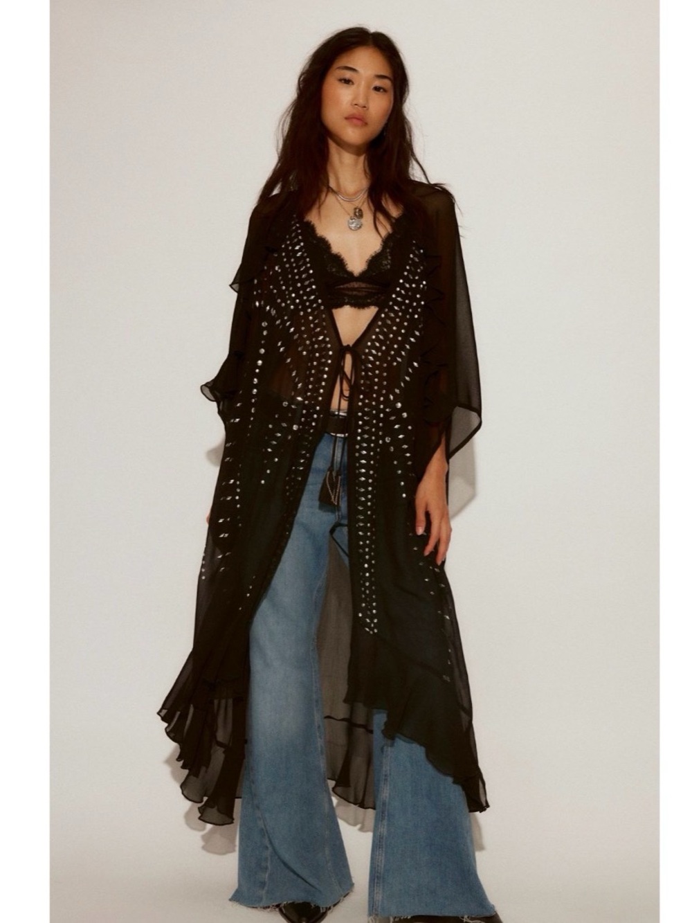 Free People So Billy Studded Duster NWOT OS MSRP $148